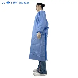 High quality ASTM F1670 disposable level 2 gown level 4 lab coat en14126 sms gowns Medical Impervious for Hospitals