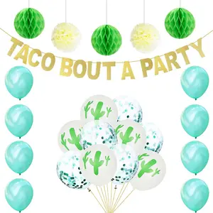 Taco Bout A Party Cactus Balloon For Mexican Party Supplies Fiesta Theme Tissue Pom Poms Paper Flowers Fiesta Party Decorations
