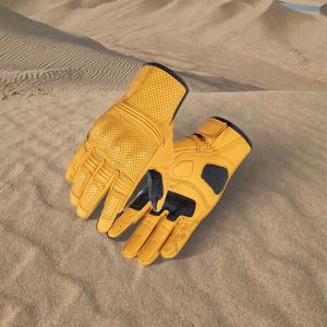 Gants de course vintage en cuir pour hommes, personnalisables, respirants, avec protection des phalanges, pour motocross et usage quotidien – Vente directe usine - Product Image 1