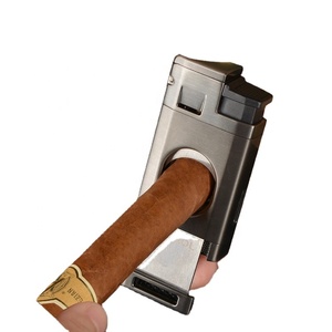 Briquet de luxe personnalisé avec logo pour cadeaux d'affaires, triple réglage, tout-en-un, coupe-vent, écologique, rechargeable, torche - Product Image 2