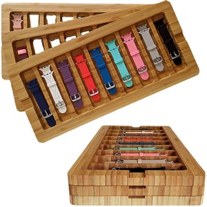 Vintage simple wooden strap storage plate men's and women's watch strap storage and sorting plate box strap storage tray