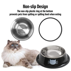 Tazón Ecológico de Acero Inoxidable para Mascotas con Base de Goma Antideslizante para Agua, Comida y Alimento para Perros, Animales Pequeños, Suministros para Mascotas - Product Image 2