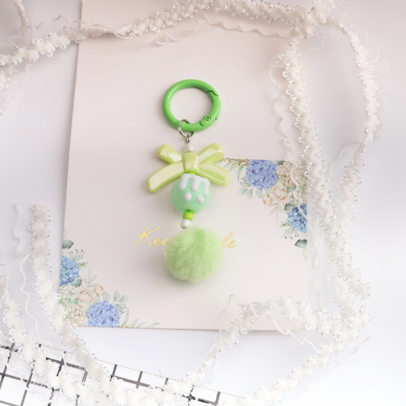 Porte-clés pompon M-bead sans clous - Vert