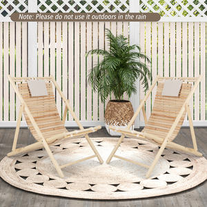 Silla de Descanso Plegable de Madera Maciza, Diseño Moderno, Tumbona para Exteriores con Posición Ajustable y Reposacabezas - Product Image 1