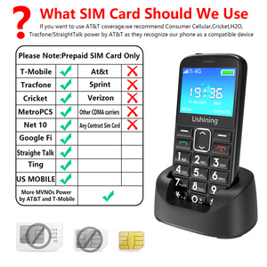 Téléphone <span class=keywords><strong>portable</strong></span> 4G pour seniors, simple SIM, grande batterie 1000-1499 mAh, appareil photo, radio FM, bouton SOS, prise en charge de 7 langues, station de charge pour personnes âgées - Product Image 4