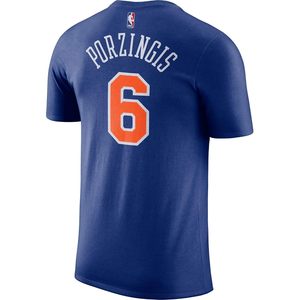 FOXA Porzingis Knicks Blue Youth Performance T-Shirt Moisture Wicking Crew Neck เสื้อยืดคอกลมแบบดูดซับความชื้น - Product Image 1