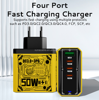 Chargeur mural 50W 3C1A Type C 4 ports PD 3.0 Chargeur rapide USB Mobile Wall Chargeur rapide pour Samsung S23