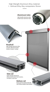 A prueba de viento, persianas enrollables Eléctricas Inteligentes personalizadas, control de ventana de motor, pista motorizada, cremallera de doble cara - Product Image 4