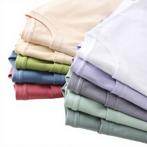 Camiseta de Algodón Lisa para Hombre, Manga Corta, Cuello Redondo, Corte Regular, Color Sólido, Tejido Jersey Informal, 100% Algodón, Blanco, Beige, Verde, Azul, Rojo - Product Image 1
