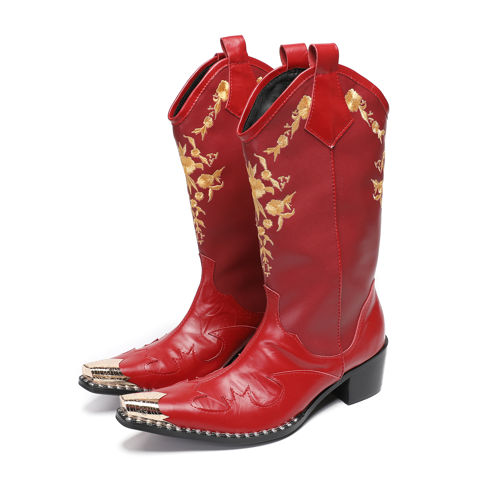 NA654 New Steel Toe Metal Botas Masculina Knee High Boots Handmade High  Heels Cowboy Boots Studded Mens Dress Boots Motorcycle| Alibaba.com