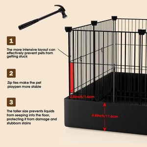 12 pannelli piccolo animale box con tappetino impermeabile-recinzione in metallo resistente - Product Image 3