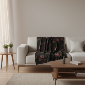 Accessorio in Tessuto ILAN 100cmx150cm Stampa Floreale Nera per Arredamento Casa - Product Image 2