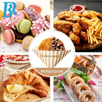 Boîte à gaufres triangulaire personnalisée en papier alimentaire pour crêpes, stroopwafels, desserts et tartelettes à emporter