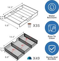 Oniya, tiroir de rangement coulissant à 2 niveaux et support pour accessoires à café, pour 63 capsules grandes ou 80 capsules petites, compatible avec les dosettes K-Cup