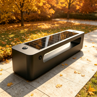 Banc solaire intelligent autonome avec éclairage LED à détecteur de mouvement et chargeur sans fil pour sièges de parc