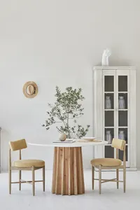 İskandinav mobilya beton geri dönüşümlü çam yemek odası mobilyası tafel wabi sabi mobiliario mesa ahşap yemek masası seti 6 kişilik