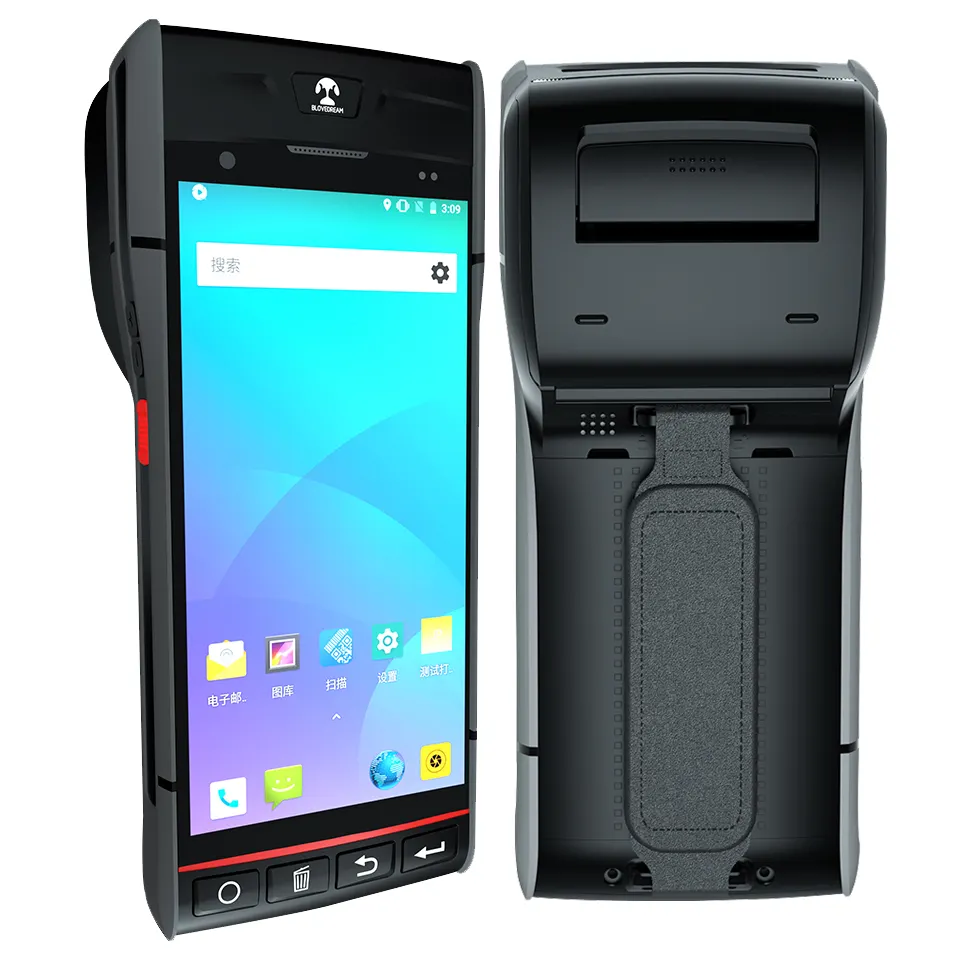5.5 인치 4G 안드로이드 모바일 PDA 핸드 헬드 POS 기계 58mm 프린터/바코드 스캐너 읽기 1D 및 2D 코드