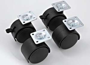 Ruedas Giratorias Dobles Modernas de Nailon de 1.5 Pulgadas con Rodamiento Simple para Silla de Oficina, Hospital, Escuela, Supermercado, Sala de Estar, Uso en Exteriores - Product Image 5