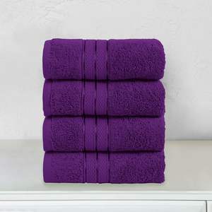 Ensemble de serviettes de toilette en coton violet multicolores, douces, absorbantes, séchage rapide, avec bordure texturée, pour salle de bain, hôtel, <span class=keywords><strong>spa</strong></span>, personnalisables - Product Image 1