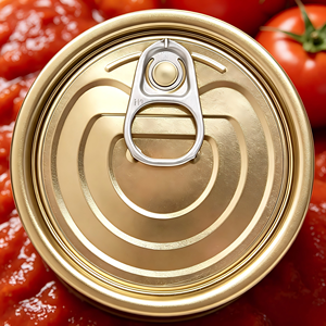 300 #   Couvercles de boîtes de conserve EOE à ouverture facile <span class=keywords><strong>en</strong></span> émail blanc chromé de 72,9 mm pour pâte de tomate <span class=keywords><strong>en</strong></span> conserve - Product Image 1