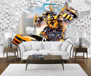 Mural de Pared 3D con Diseño de Transformers, Decoración de Pared Impermeable Autoadhesiva, Fácil de Limpiar, Ideal para Cuartos de Niños, Guarderías, Hoteles y Habitaciones Infantiles - Product Image 1