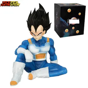 5,71 pulgadas 14,5 cm Dragoned Ball Z Vegeta PVC figura de acción nueva llegada modelo juguete decoración Vegeta sentado Anime figura