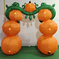 Arche gonflable commerciale d'Halloween avec éclairage LED, décoration de vacances, arche citrouille pour entrée extérieure et jardin