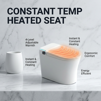 Toilette intelligente avec capteur radar, chasse d'eau automatique, lavage arrière, sécheur d'air, siège chauffant et télécommande
