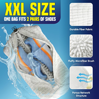 Sac de lavage pour chaussures à double compartiment, nouveau design, personnalisable, réutilisable, avec fermeture éclair pour machine à laver