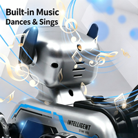 Voiture télécommandée électrique pour enfants et ensemble de jouets chien robot avec fonctions de dérapage, course tout-terrain, lumières et musique pour un jeu créatif