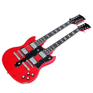 Guitarra Eléctrica Flyoung <span class=keywords><strong>de</strong></span> Doble Mástil (6 + <span class=keywords><strong>12</strong></span> <span class=keywords><strong>Cuerdas</strong></span>) Roja a Precio Económico - Product Image 1