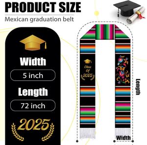 Estola de Graduación Mexicana Bordada en Algodón Unisex, Regalo de Graduación Clase 2026, Gran Venta - Product Image 2