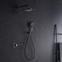 Ensemble de douche mural encastré en laiton certifié CE, mitigeur à poignée unique avec jets doux, puissants et pluie pour applications hôtelières et villas