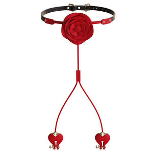 젖꼭지 클램프가있는 2 in 1 구강 개그 볼 비브라토 입 개그 볼 젖꼭지 클립 유방 클립 젖꼭지 클램프 BDSM 속박 에로틱 장난감 - Product Image 1