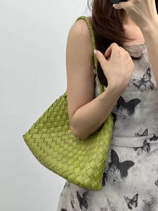 Bayanlar için 2025 yaz lüks dokuma omuz çantaları moda el yapımı dokuma rahat örgülü Tote el çantası İpli çanta ile - Product Image 4