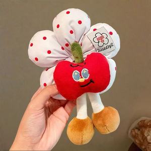Élastique à cheveux motif fleur de dessin animé avec tête d'animal en peluche, couleur aléatoire, accessoire capillaire décontracté - Product Image 4
