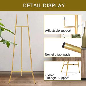 Bview nghệ thuật Vàng 3-Tier Heavy Duty kim loại freestanding hiển thị đứng chuyên nghiệp thương mại lớn triển lãm Giá vẽ cho tác phẩm nghệ thuật - Product Image 3