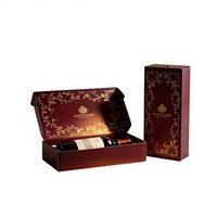 Boîtes d'avion fournies par le fabricant pour vin rouge haut de gamme ; Emballage sur mesure en petite série avec impression UV en relief/estampage à chaud