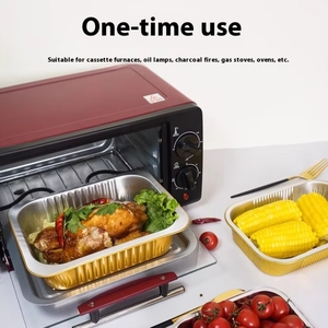 510ml 17.2oz jetable emballage alimentaire en vol four à <span class=keywords><strong>micro</strong></span>-ondes sûr feuille d'<span class=keywords><strong>aluminium</strong></span> compagnie aérienne plateaux alimentaires/conteneur/boîte - Product Image 3