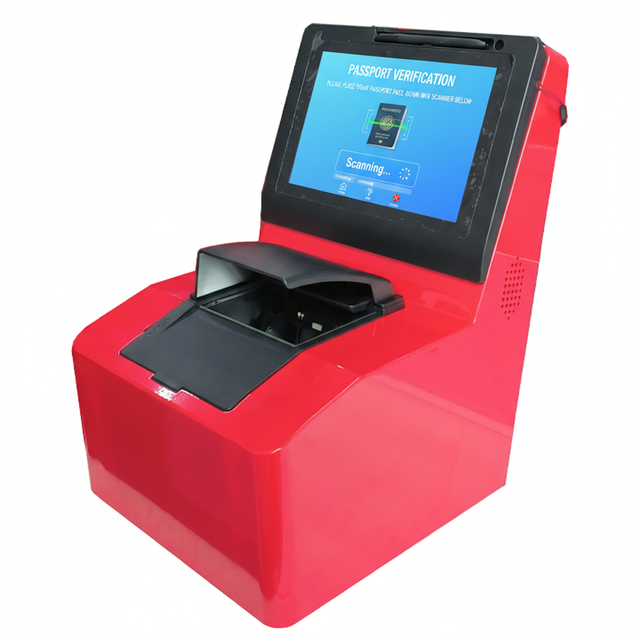 Small Self Check Out Check-in+kiosk with Document Scanner