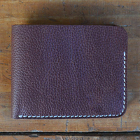 Dompet Kulit Sapi Gaya Minimalis Pria, Dompet Bisnis Lipat Ganda Kulit Sapi Kustom Gaya Ramping