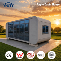 Maison mobile préfabriquée en acier de 20 pieds ou 40 pieds, personnalisable, type Apple Cabin, pour hôtel, boutique, bureau ou villa