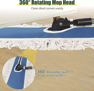 Industrial Heavy Duty Basketball Court <strong>Floor</strong> <strong>Mop</strong> Blue Flat Cotton <strong>Mop</strong> for Hospital Warehouse Hotel Cleaning - Product Image 3