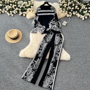 お買い得2点セット！レディースニットセーター 長袖カジュアルツーピースセット - Product Image 4