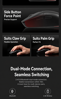 WooKing GM Factory Grosir OEM Logo Kustom Mouse Gaming Nirkabel Dual Mode 1600 DPI Isi Ulang rgb mouse nirkabel