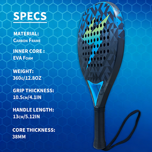 Raqueta de Pádel de Fibra de Carbono 18K en Forma de Lágrima, Superficie Rugosa, Raqueta de Pádel Profesional de Alto Rendimiento para Jugadores - Product Image 5