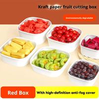 Boîte à lunch universelle en papier kraft blanc carré, dégradable, recyclable, utilisable au micro-ondes, pour la Chine, pour les fruits, les salades, la restauration rapide