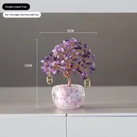 Arbre de la fortune en améthyste rose naturelle, écologique, Hongzhuo, ornement de richesse, bureau, entrée, arbre attirant l'argent