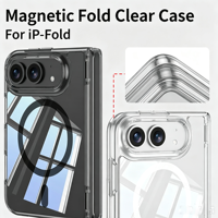 Coque de téléphone magnétique transparente pour iPhone 18 Duo Fold, protection antichoc, coque pliable transparente