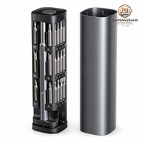 Set Obeng Presisi Baja S2 24 in 1 Kekerasan Tinggi Torx Hex Phillips Slotted Bits Peralatan Perbaikan